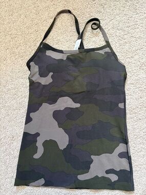 aerie Camo Print Tank Top in Olive, Gray, Black